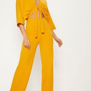 Never worn: Mustard Cut Out Jumpsuit | Very long inseam 35" | US Size 6